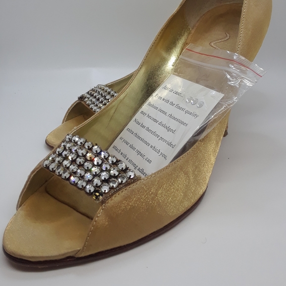 Satin Nina Heels in gold - Picture 7 of 10